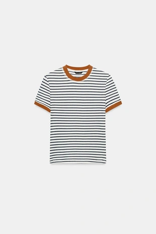 Футболка в полоску с коротким рукавом- Заказать в России