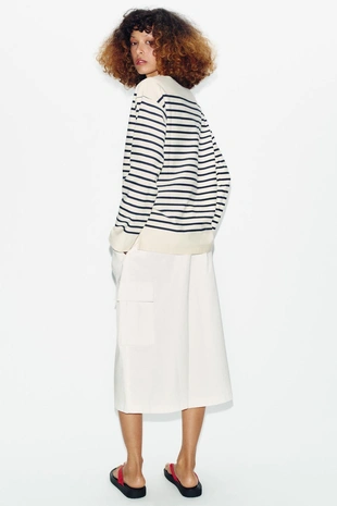 Футболка в полоску с длинными рукавами- Заказать в России