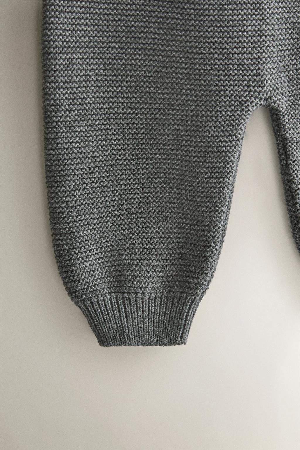 Вязанные детские обтягивающие леггинсы с ножками