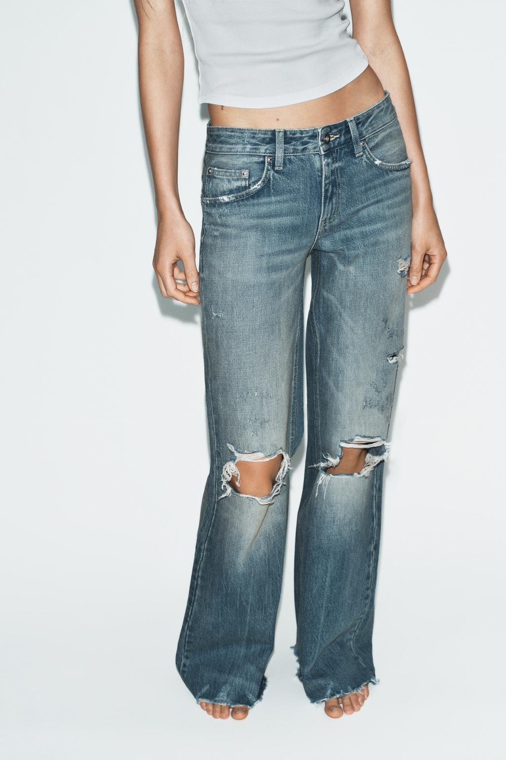 ДЖИНСЫ TRF FLARE С РАЗРЕЗАМИ И СРЕДНЕЙ ПОСАДКОЙ