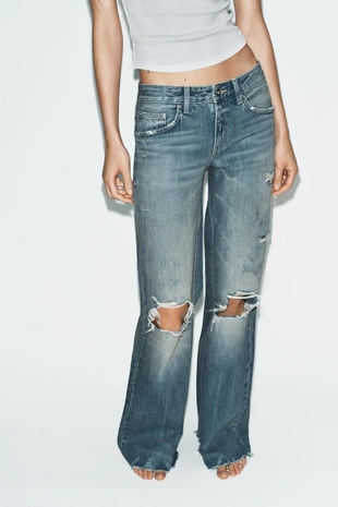 Джинсы Trf Flare с разрезами и средней посадкой- Заказать в России