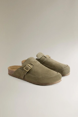 Кожаные сабо с пряжкой- Заказать в России