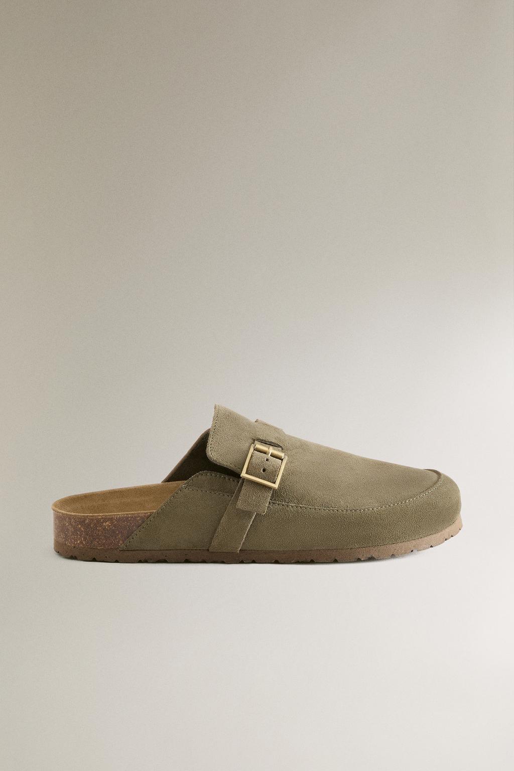 Кожаные сабо с пряжкой