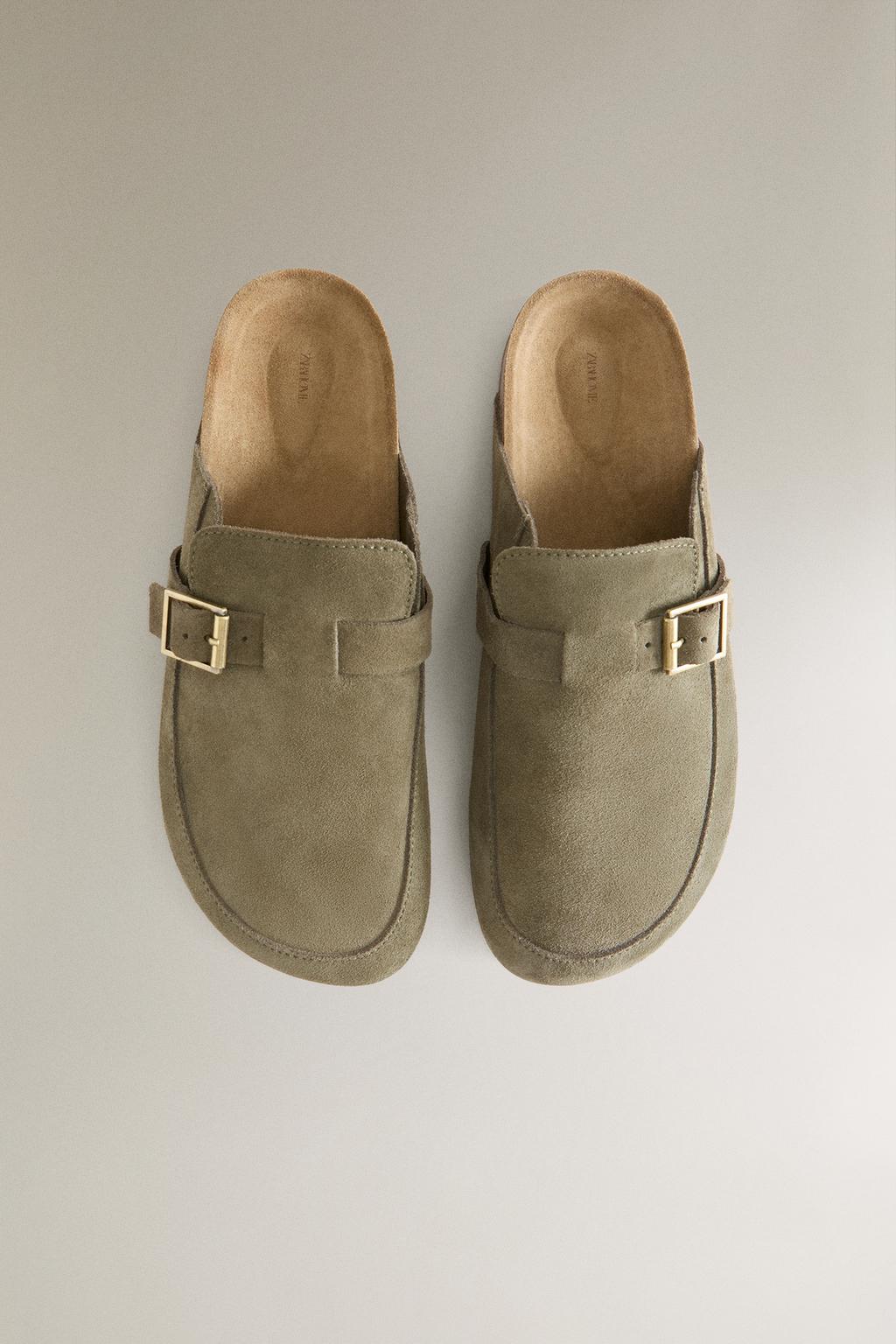 Кожаные сабо с пряжкой