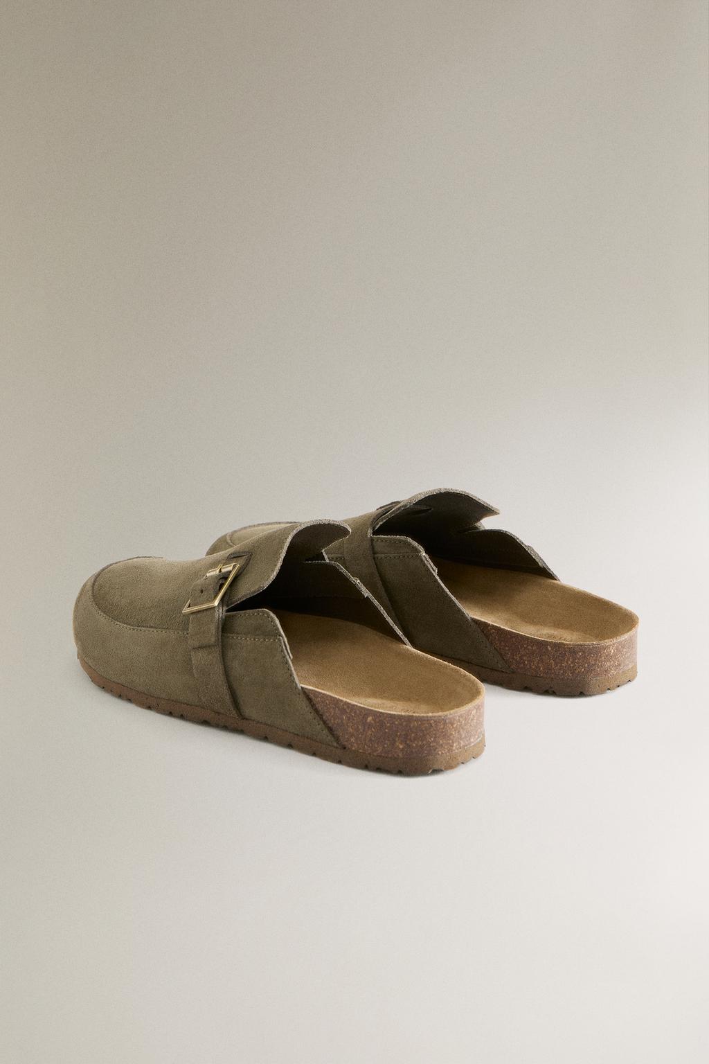 Кожаные сабо с пряжкой