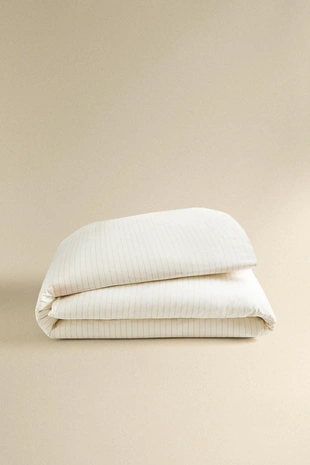 Рисунчатая постельная дувет-коврер из мытого хлопка- Заказать в России