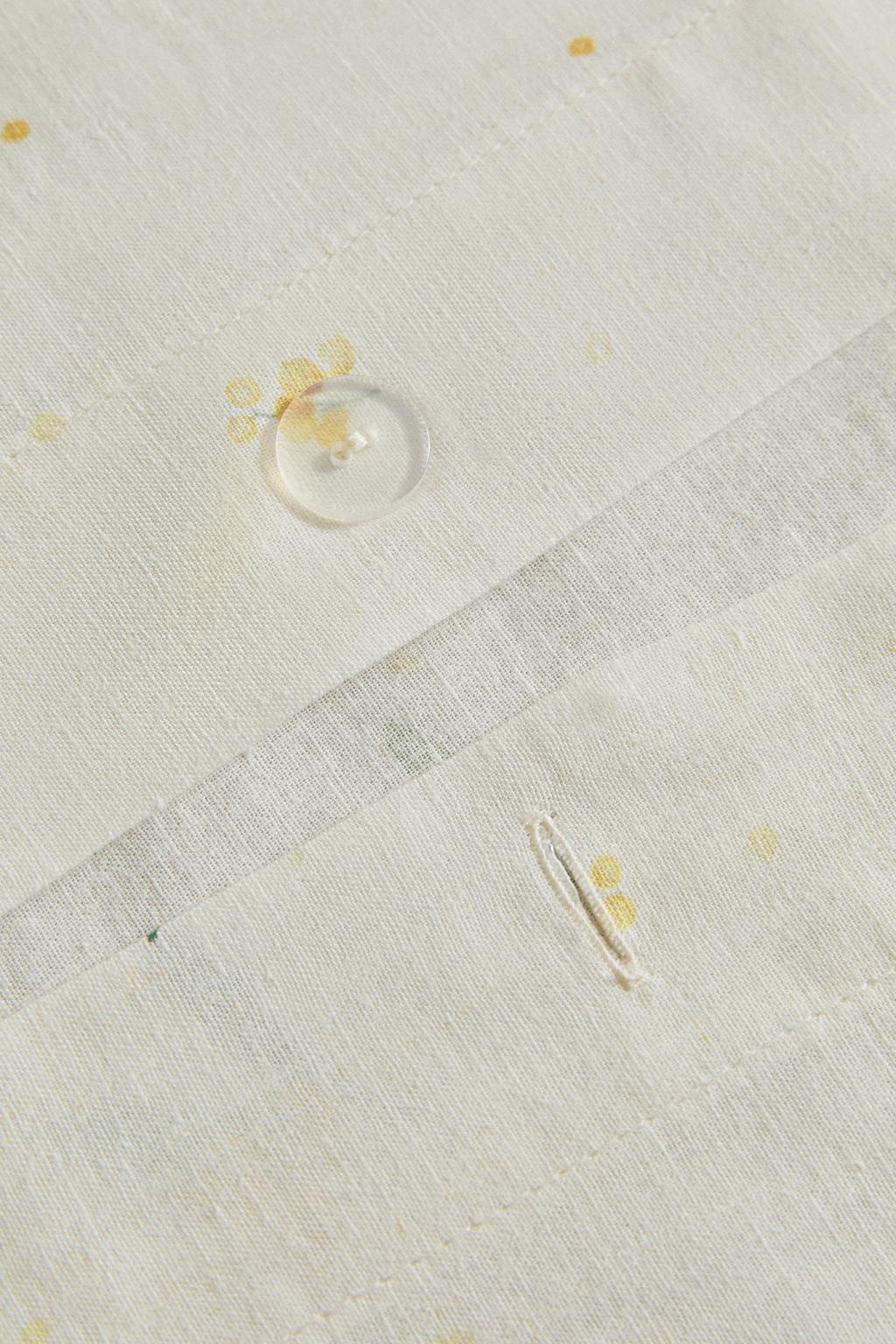 Покрывало из льна и хлопка с миниатюрным цветочным принтом мимозы