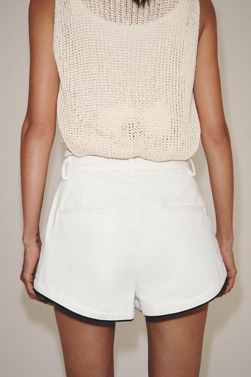 ДЖИНСОВЫЕ ШОРТЫ С ЗАЩИПАМИ — ZW COLLECTION