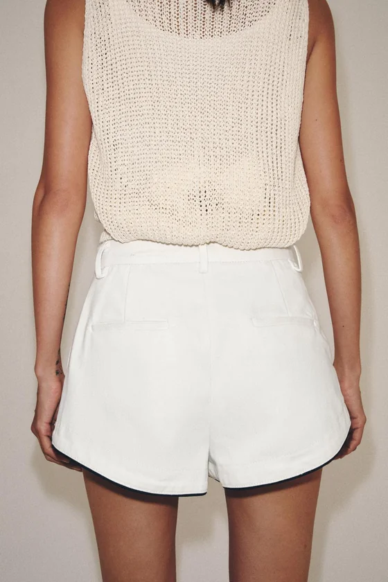 ДЖИНСОВЫЕ ШОРТЫ С ЗАЩИПАМИ — коллекция Zara «ZW»