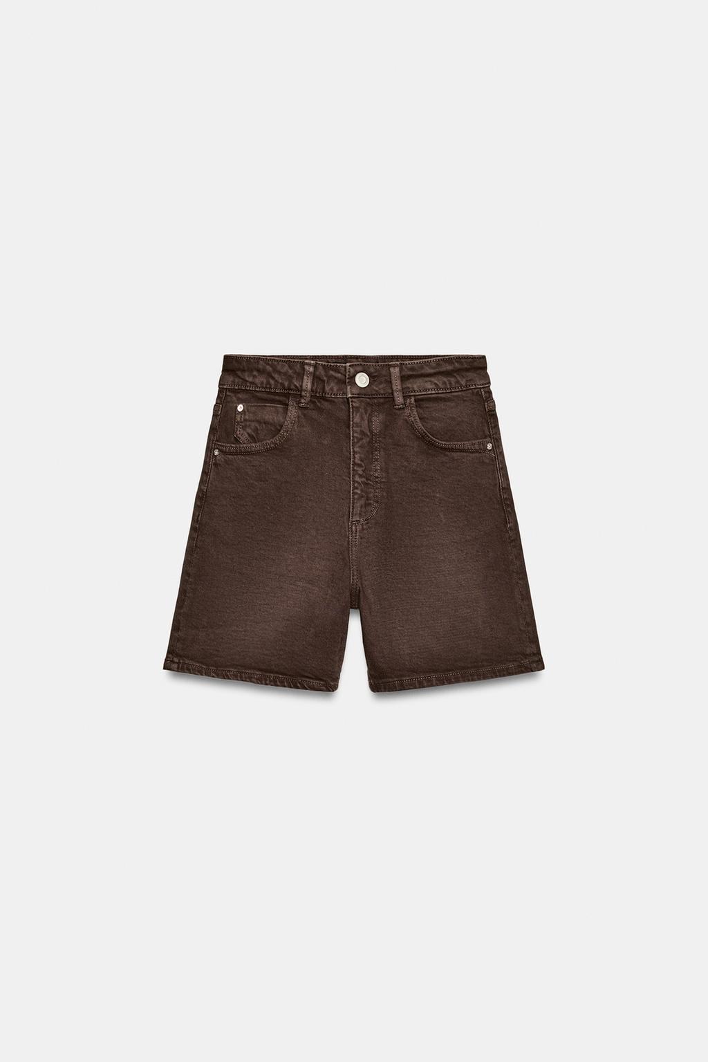 Zara Шорты z1975 «мом фит» - Цвет коричневый - brown | 7223/038