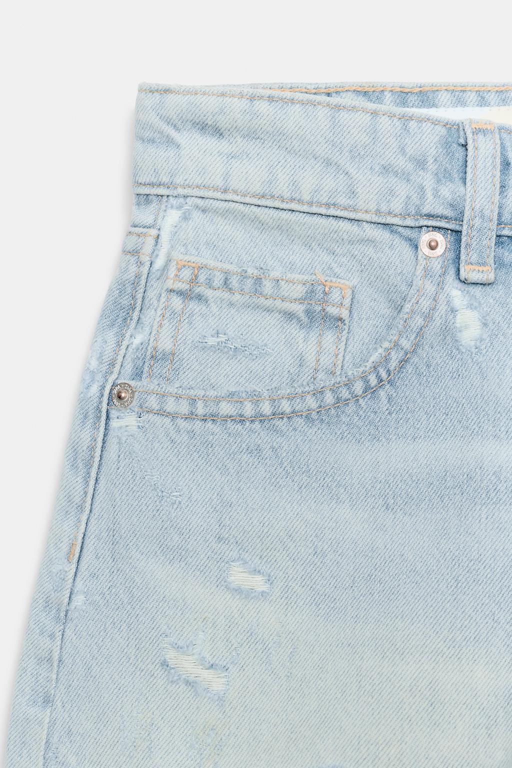 ДЖИНСОВЫЕ ШОРТЫ TRF С ВЫСОКОЙ ПОСАДКОЙ И РАЗРЫВАМИ