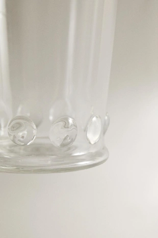 Стакан из боросиликатного стекла с рельефными цветами- Заказать в России