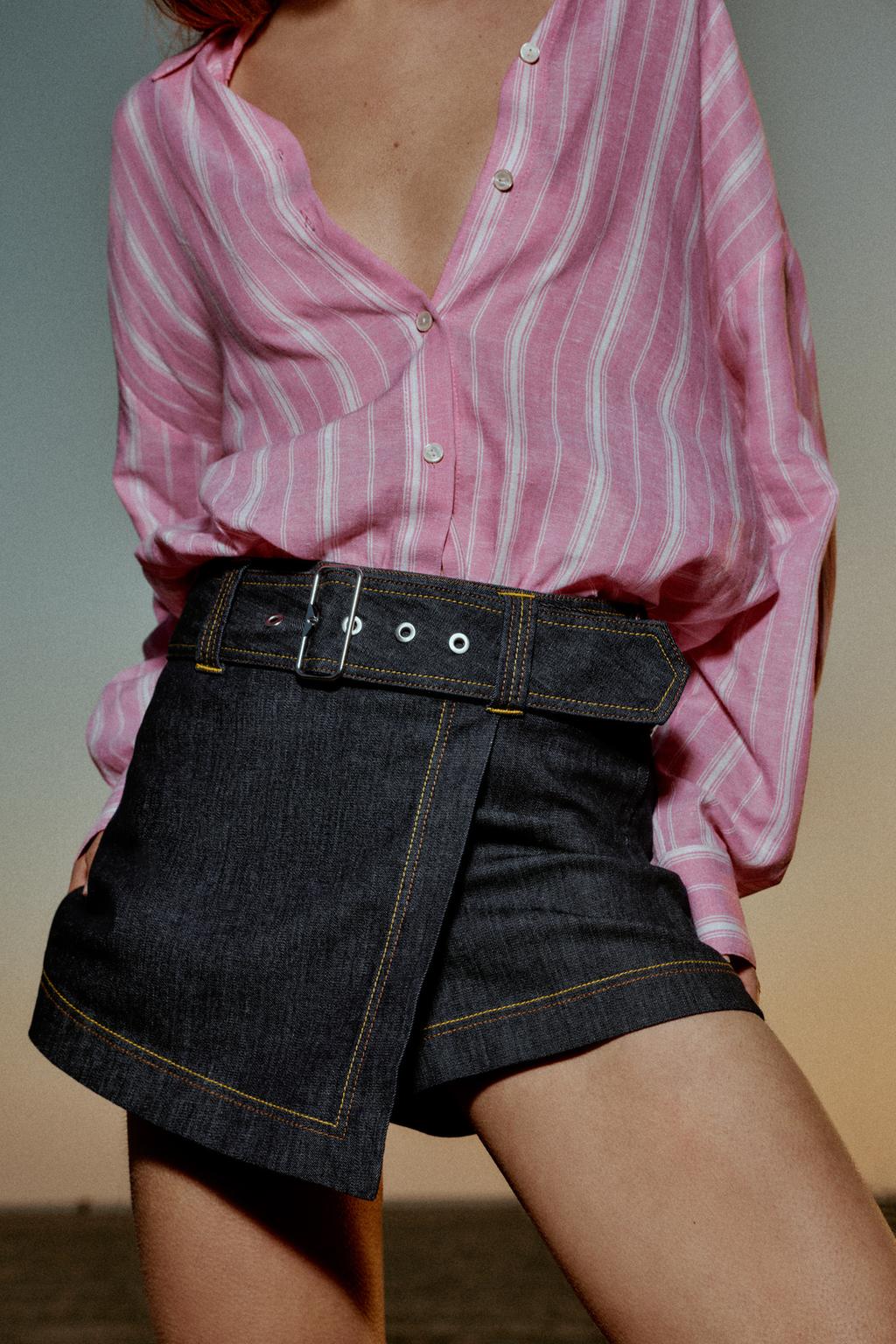 ЮБКА-ШОРТЫ Z1975 С ЗАПАХОМ И РЕМНЕМ