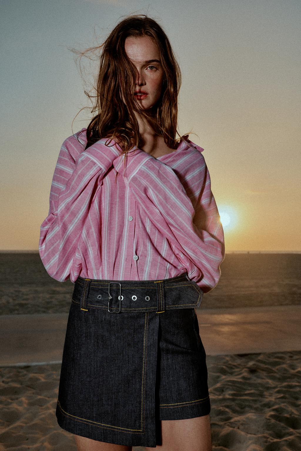 ЮБКА-ШОРТЫ Z1975 С ЗАПАХОМ И РЕМНЕМ