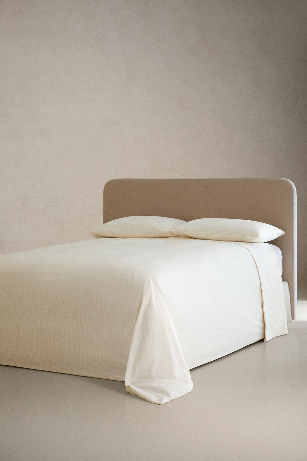 Простыня из выстиранного хлопка в полоску