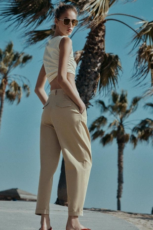 Брюки чинос с отворотами- Заказать в России