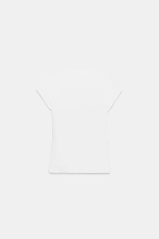 Футболка в рубчик на пуговицах- Заказать в России