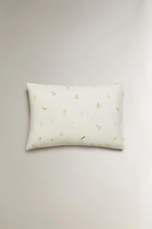 Наволочка из льна и хлопка с принтом мини-мимозы- Заказать в России