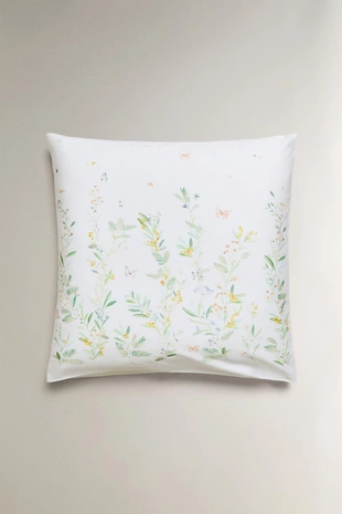 Наволочка из сатина с принтом листьев и цветов- Заказать в России