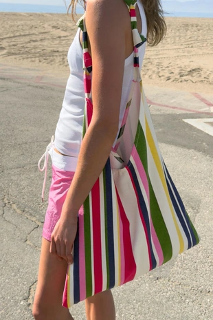 Холщовая сумка в полоску- Заказать в России