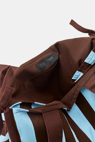 Большая сумка из 100% хлопка в полоску- Заказать в России