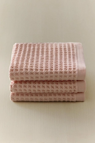 Полотенце из хлопка с вафельным плетением (набор из 3 штук)- Заказать в России