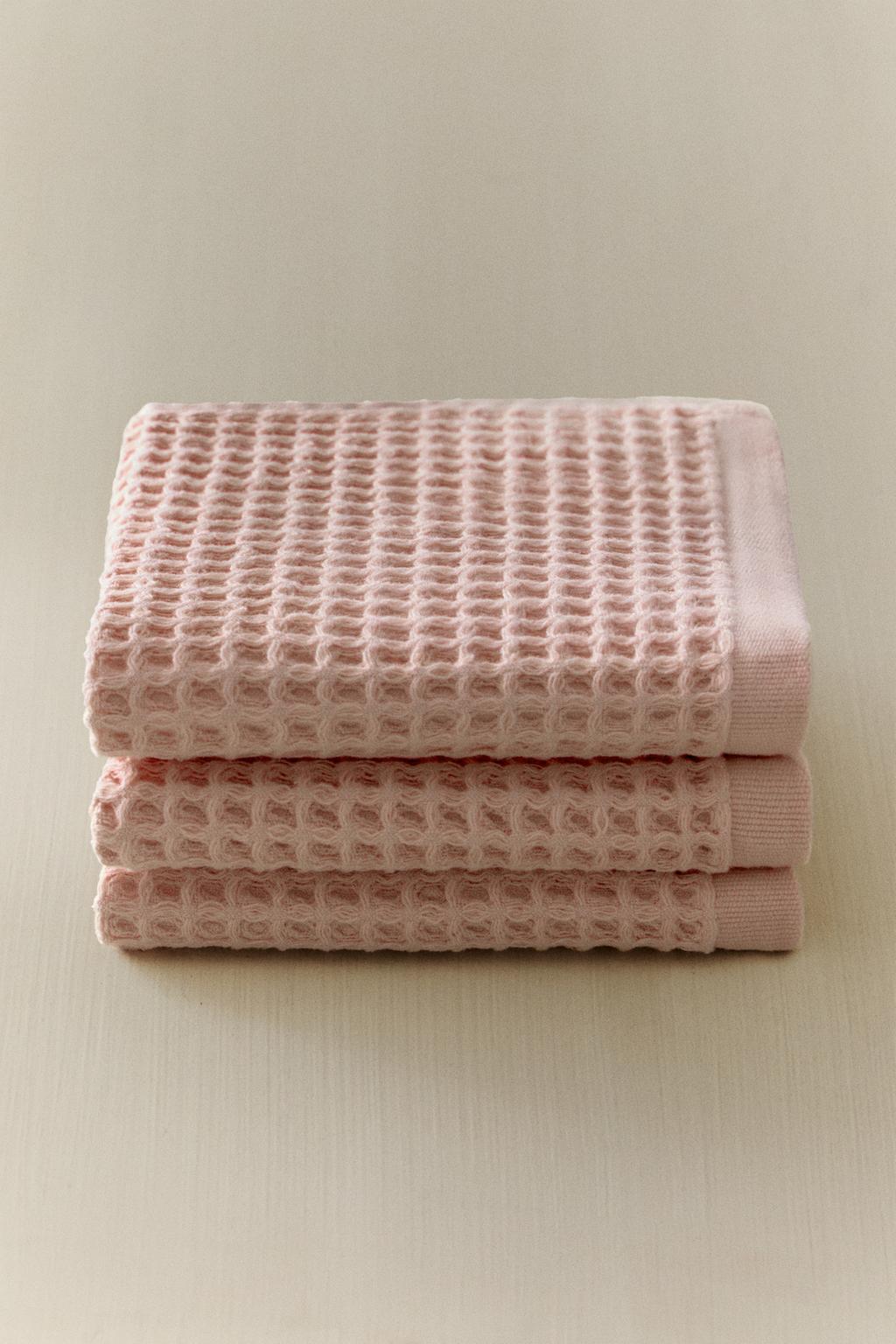 Полотенце из хлопка с вафельным плетением (набор из 3 штук)