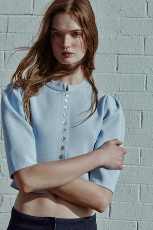 Кардиган с объемными рукавами- Заказать в России