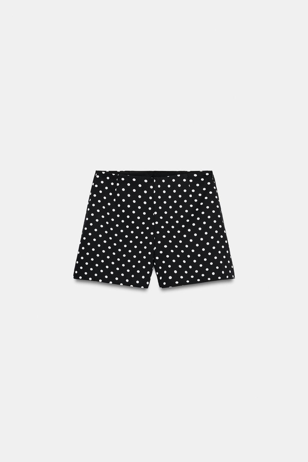 ШОРТЫ В ГОРОШЕК С ВЫСОКОЙ ПОСАДКОЙ