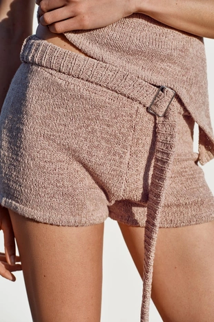 Мини-шорты из ткани рустик- Заказать в России