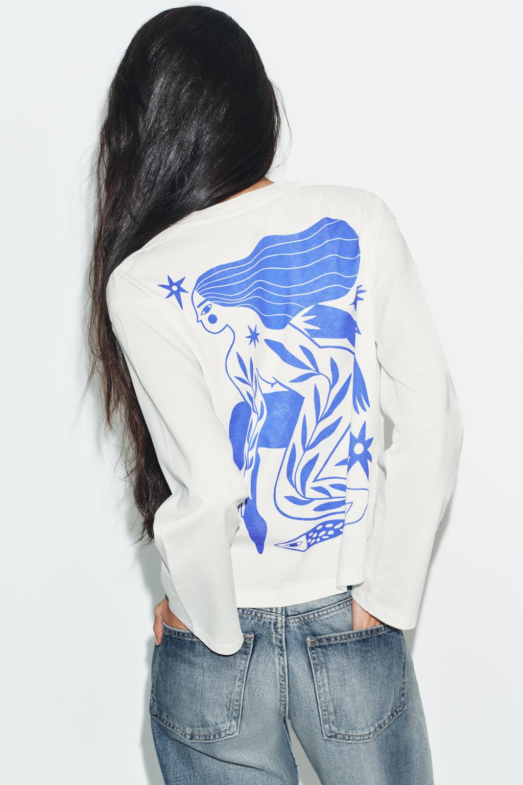 ФУТБОЛКА С ДЛИННЫМИ РУКАВАМИ С ПРИНТОМ AGUSTINA SHUAN