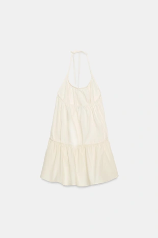 Платье из нейлона с горловиной халтер- Заказать в России