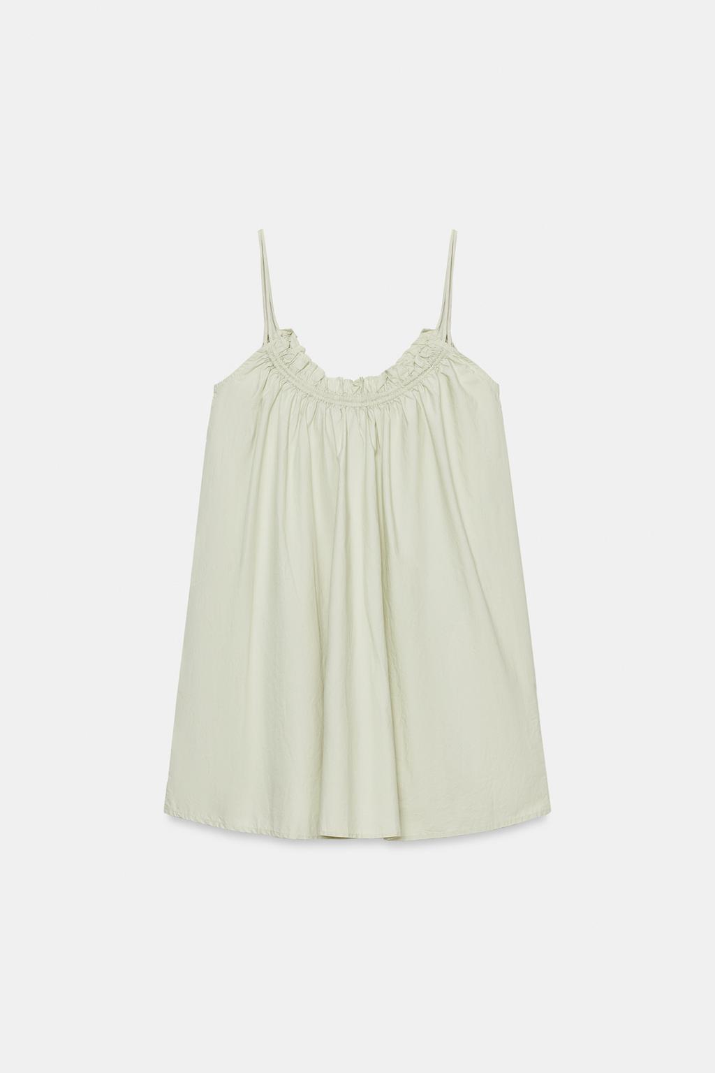 МИНИ-ПЛАТЬЕ ИЗ ПОПЛИНА НА БРЕТЕЛЯХ