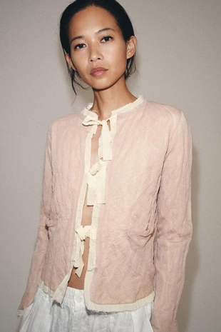 Кардиган с бантами и контрастными деталями- Заказать в России