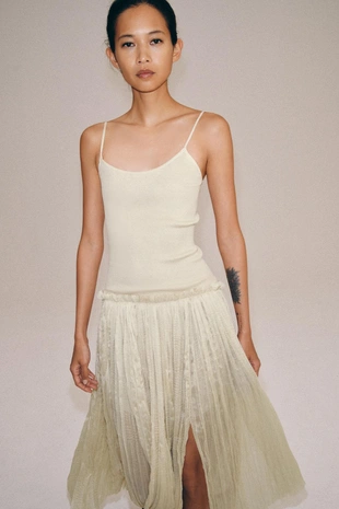 Купить Zara Комбинированное платье миди