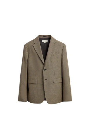 Блейзер из льна и хлопка с узором «гусиная лапка»- Заказать в России