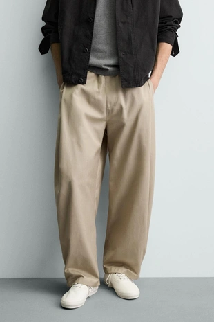 Брюки Balloon Fit с защипами