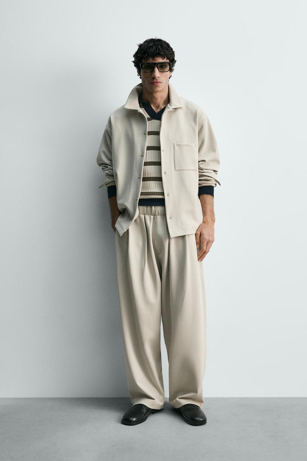 БРЮКИ СО СКЛАДКАМИ ИЗ ТКАНИ ИНТЕРЛОК