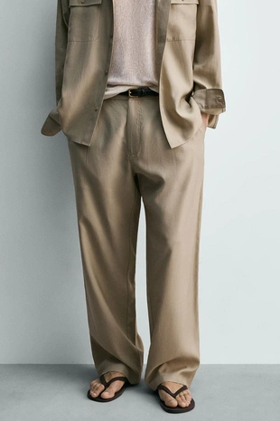 Струящиеся брюки со складками- Заказать в России