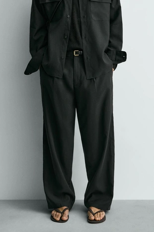 Струящиеся брюки со складками