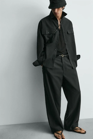 Струящиеся брюки со складками- Заказать в России