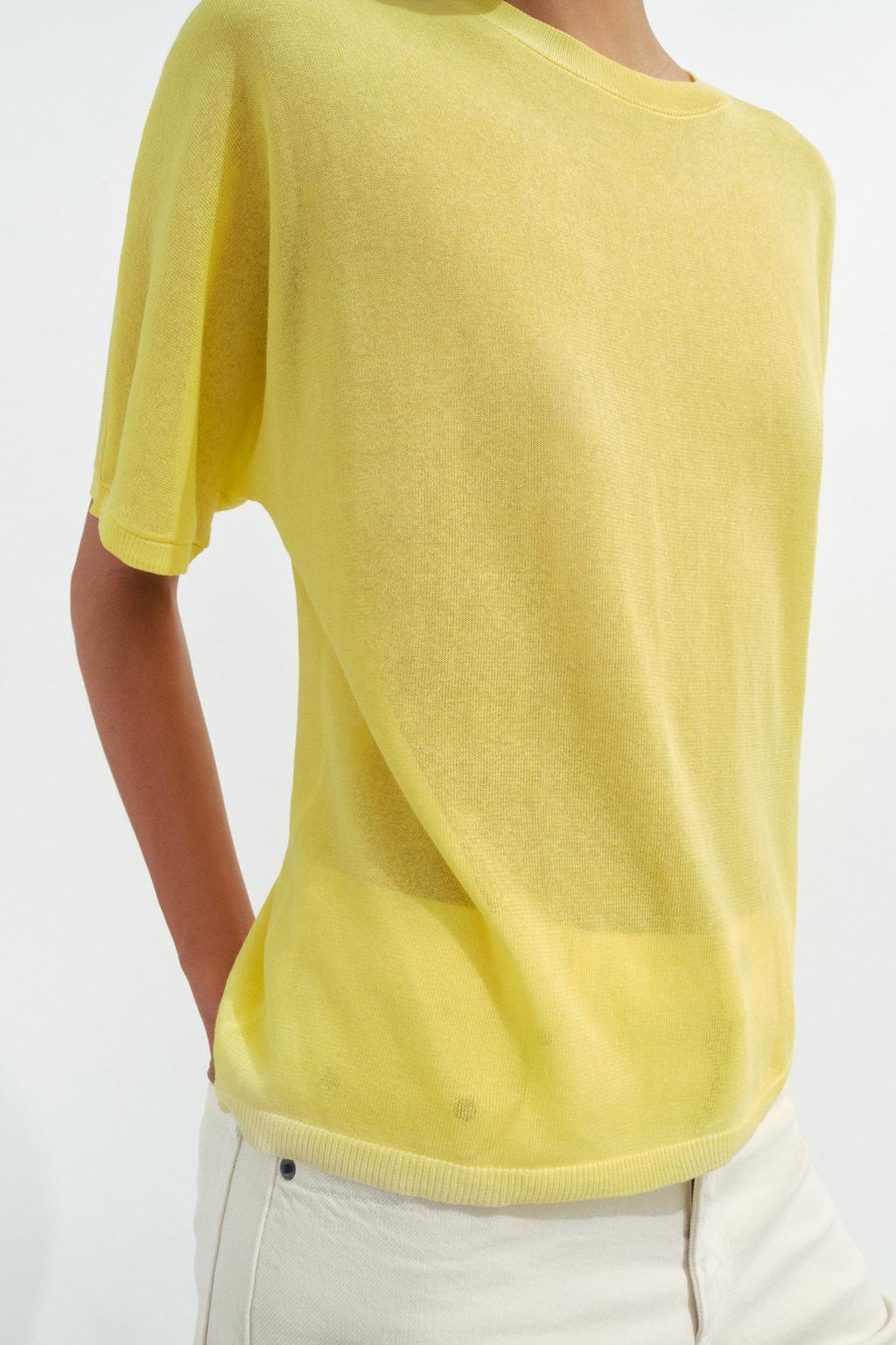 ТОП ИЗ ТОНКОГО ТРИКОТАЖА С КОРОТКИМИ РУКАВАМИ