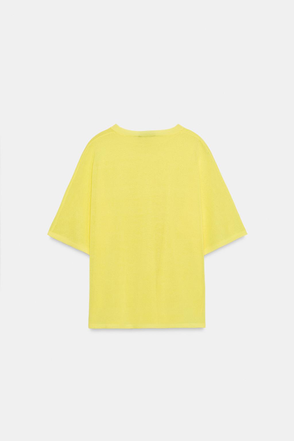 ТОП ИЗ ТОНКОГО ТРИКОТАЖА С КОРОТКИМИ РУКАВАМИ