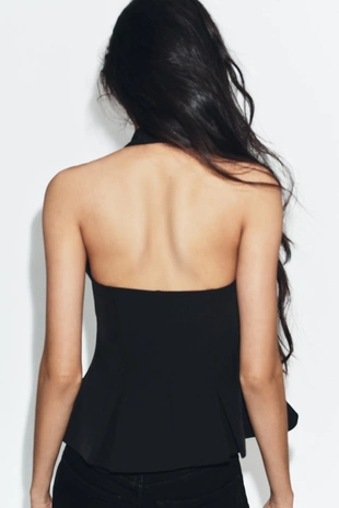 Топ с горловиной халтер со сборками