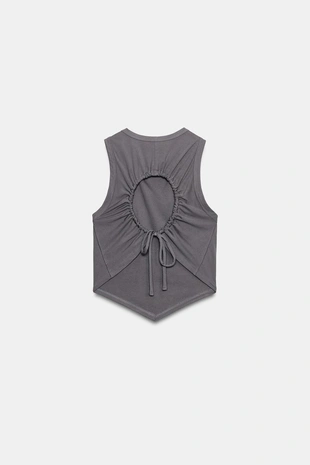 Струящийся топ с открытой спиной- Заказать в России