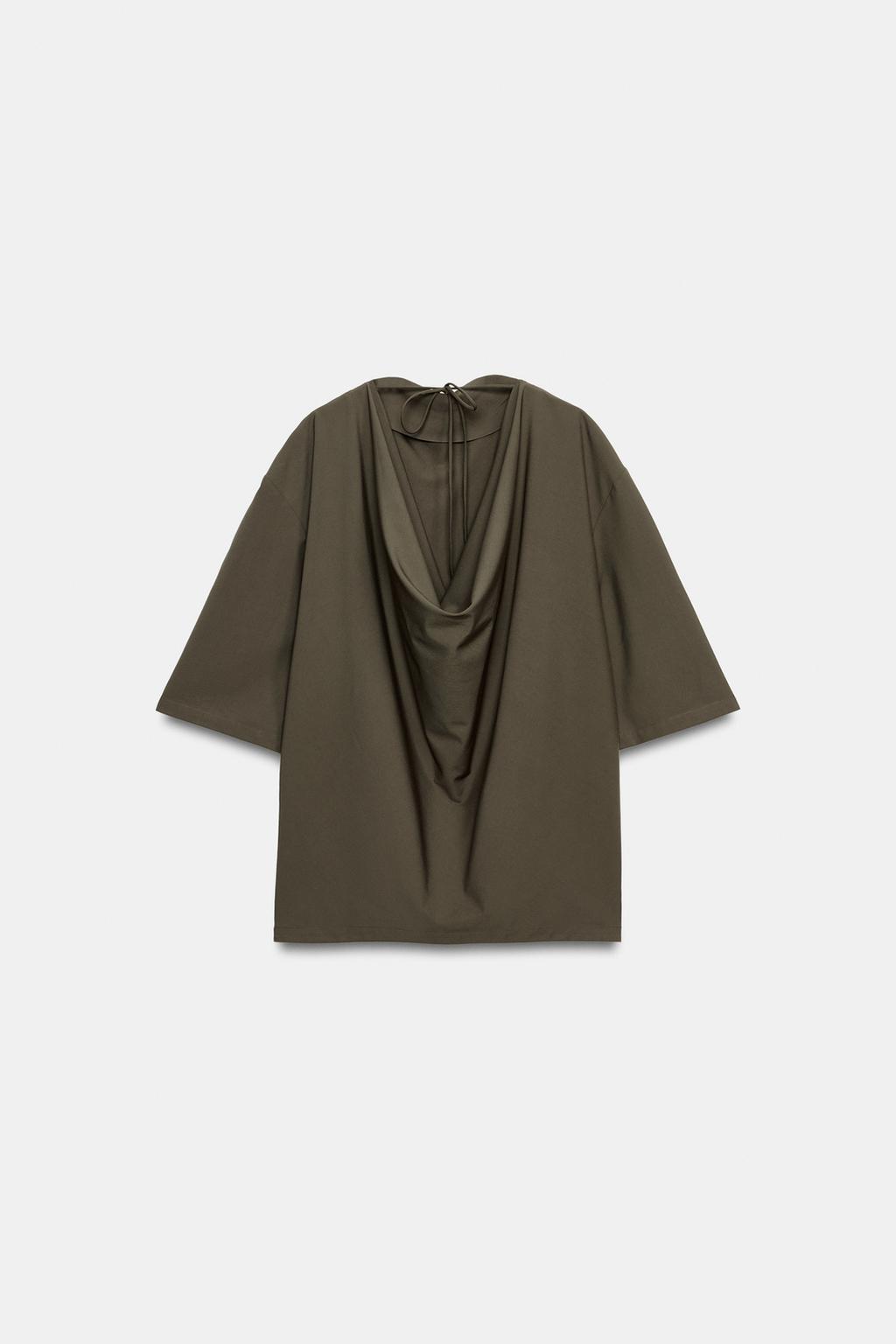 СТРУЯЩИЙСЯ ТОП С КОРОТКИМ РУКАВОМ — ZW COLLECTION