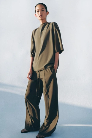 Струящийся топ с коротким рукавом — Zw Collection- Заказать в России