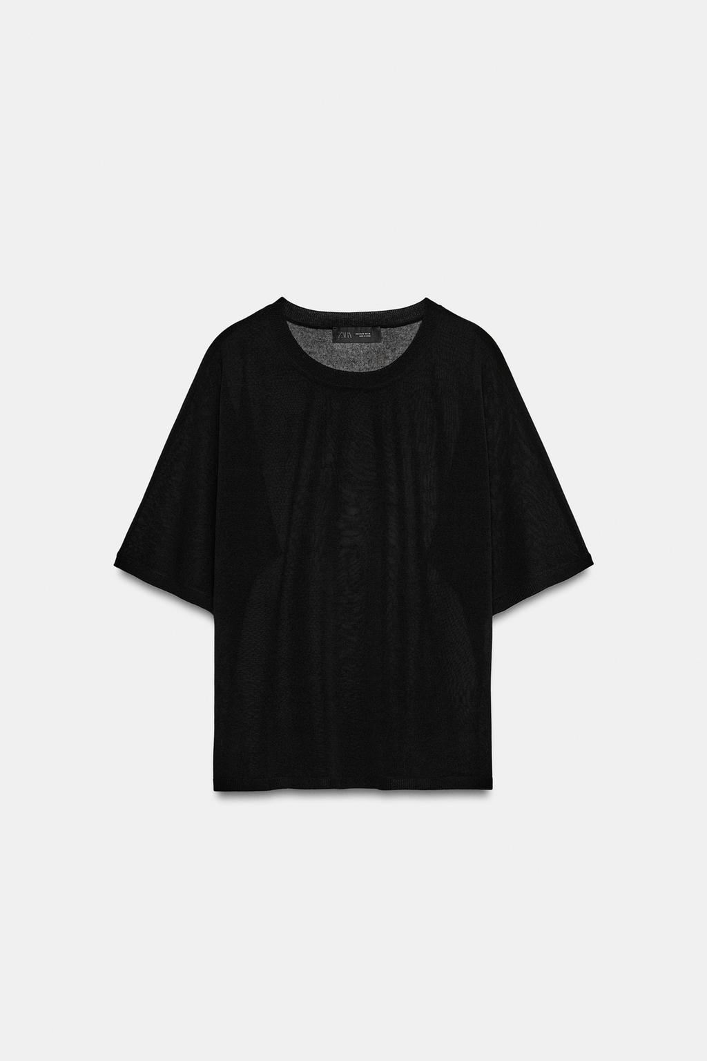 ТОП ИЗ ТОНКОГО ТРИКОТАЖА С КОРОТКИМ РУКАВОМ