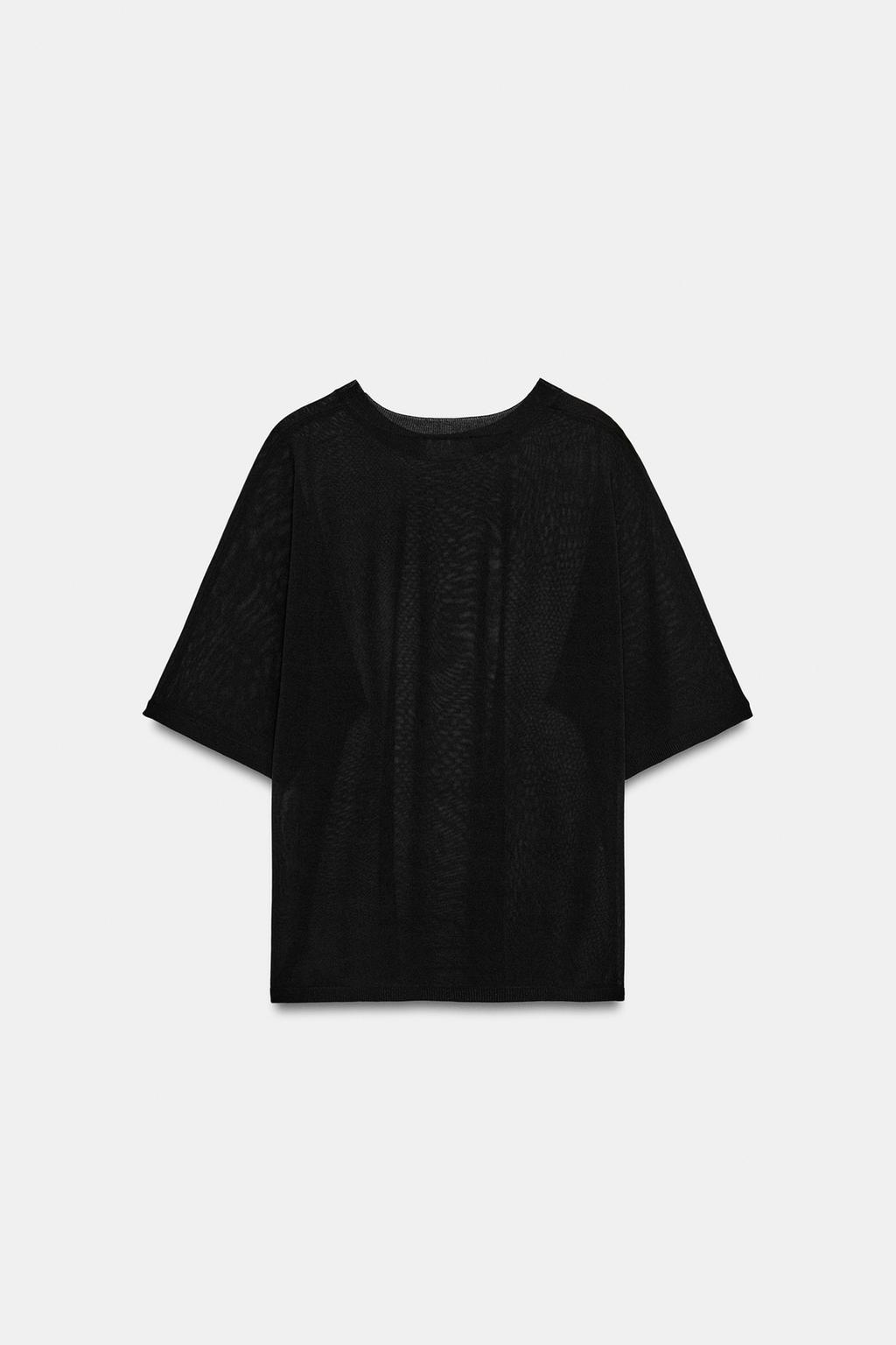 ТОП ИЗ ТОНКОГО ТРИКОТАЖА С КОРОТКИМ РУКАВОМ