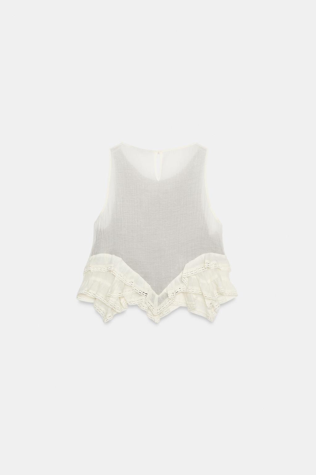 ТОП ИЗ КРУЖЕВА КРОШЕ С КОНТРАСТНЫМИ ДЕТАЛЯМИ